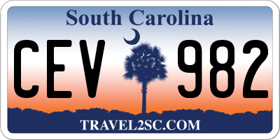 SC license plate CEV982
