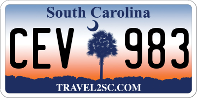 SC license plate CEV983