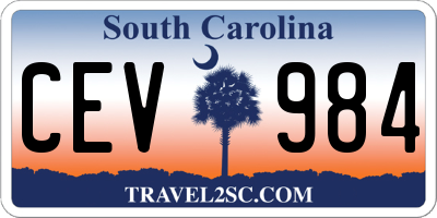 SC license plate CEV984