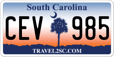 SC license plate CEV985