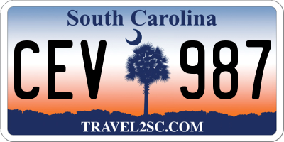 SC license plate CEV987