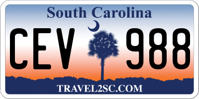 SC license plate CEV988