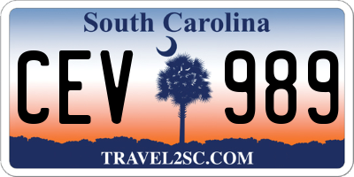 SC license plate CEV989
