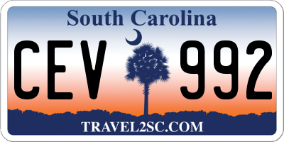 SC license plate CEV992