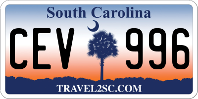 SC license plate CEV996