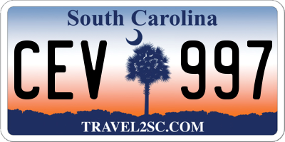 SC license plate CEV997