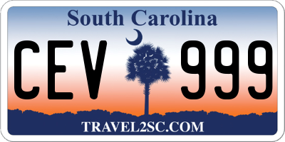 SC license plate CEV999