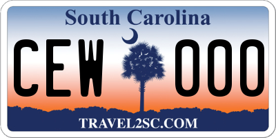 SC license plate CEW000