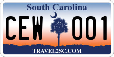 SC license plate CEW001