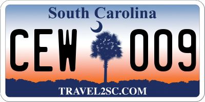 SC license plate CEW009