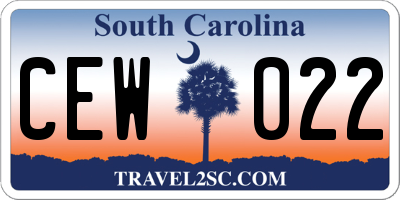 SC license plate CEW022