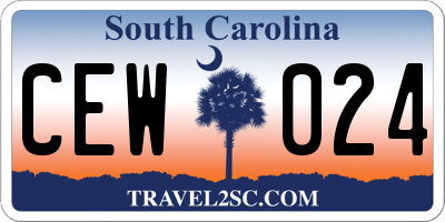 SC license plate CEW024