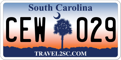 SC license plate CEW029