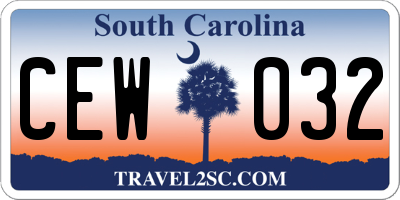 SC license plate CEW032