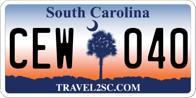 SC license plate CEW040