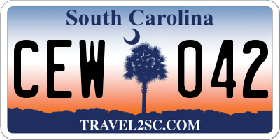 SC license plate CEW042