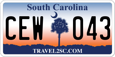 SC license plate CEW043