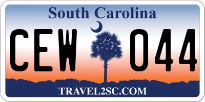 SC license plate CEW044