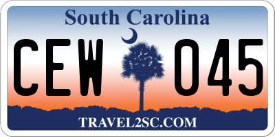 SC license plate CEW045