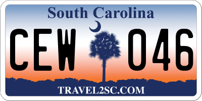 SC license plate CEW046