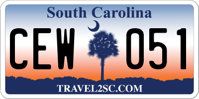 SC license plate CEW051