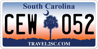 SC license plate CEW052