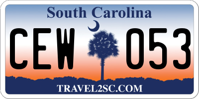 SC license plate CEW053