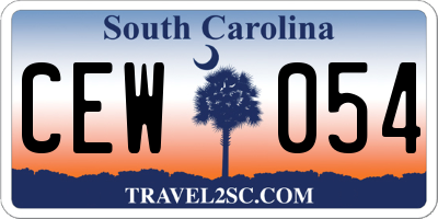 SC license plate CEW054