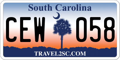 SC license plate CEW058