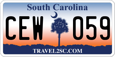 SC license plate CEW059