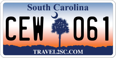 SC license plate CEW061