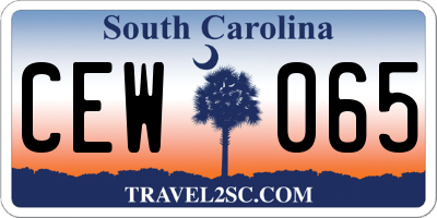 SC license plate CEW065