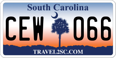 SC license plate CEW066
