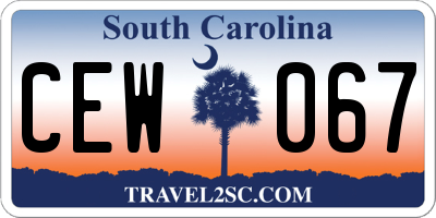 SC license plate CEW067