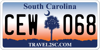SC license plate CEW068