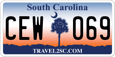SC license plate CEW069