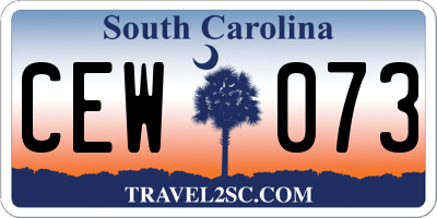 SC license plate CEW073