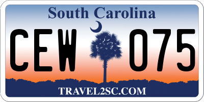 SC license plate CEW075