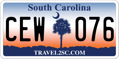 SC license plate CEW076