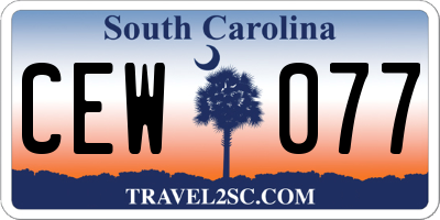 SC license plate CEW077