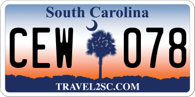SC license plate CEW078