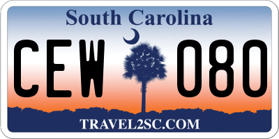 SC license plate CEW080