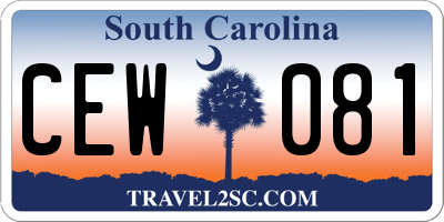 SC license plate CEW081