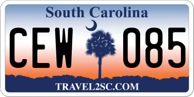 SC license plate CEW085