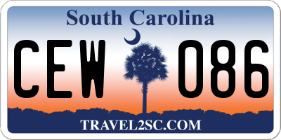 SC license plate CEW086