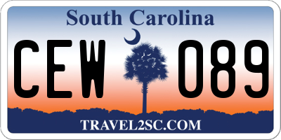 SC license plate CEW089