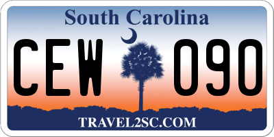 SC license plate CEW090