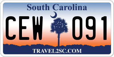 SC license plate CEW091