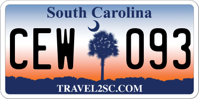 SC license plate CEW093