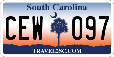 SC license plate CEW097